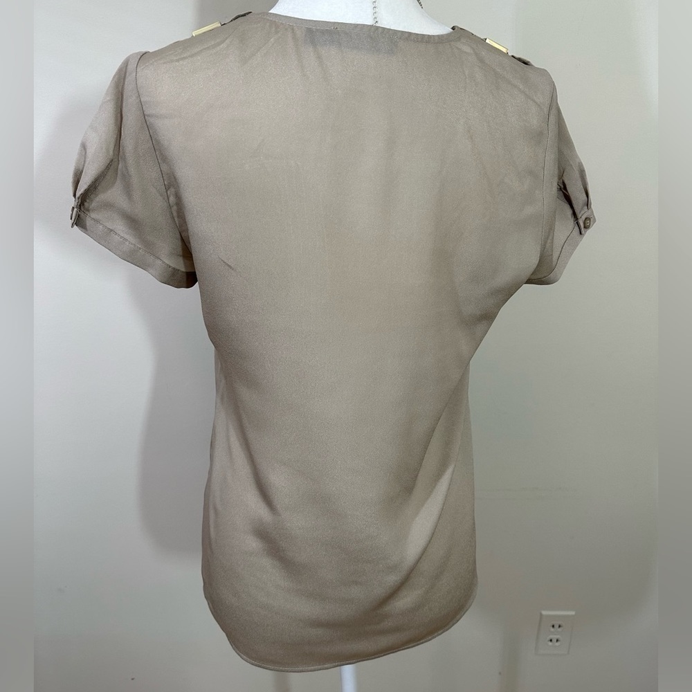 The Limited sz sm top silky feel semi dressy in a tan color - Picture 6 of 12
